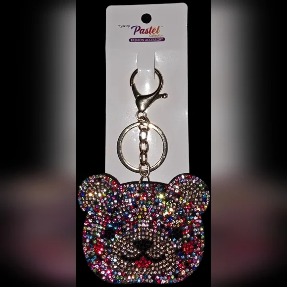 Multi-Color 🐻 Bling Keychain/Bag Charm - Picture 2 of 2